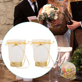 Maxbell 2Pcs Wedding Candy Bags Portable Gift Bags for Celebration Holiday Christmas Round Base