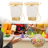 Maxbell 2Pcs Wedding Candy Bags Portable Gift Bags for Celebration Holiday Christmas Round Base