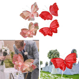 Maxbell Wedding Decor Artificial Butterfly Decoration for Outdoor and Indoor Banquet 30cmx41cm Pink