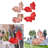 Maxbell Wedding Decor Artificial Butterfly Decoration for Outdoor and Indoor Banquet 30cmx41cm Pink