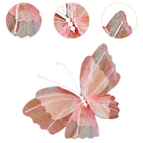 Maxbell Wedding Decor Artificial Butterfly Decoration for Outdoor and Indoor Banquet 30cmx41cm Pink