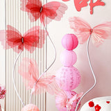 Maxbell Wedding Decor Artificial Butterfly Decoration for Outdoor and Indoor Banquet 30cmx41cm Pink