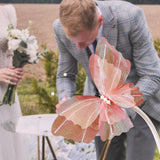 Maxbell Wedding Decor Artificial Butterfly Decoration for Outdoor and Indoor Banquet 30cmx41cm Pink