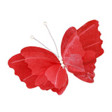 Maxbell Wedding Decor Artificial Butterfly Decoration for Outdoor and Indoor Banquet 30cmx41cm Red