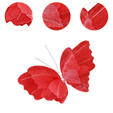 Maxbell Wedding Decor Artificial Butterfly Decoration for Outdoor and Indoor Banquet 30cmx41cm Red