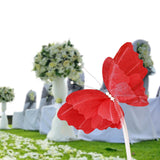 Maxbell Wedding Decor Artificial Butterfly Decoration for Outdoor and Indoor Banquet 30cmx41cm Red