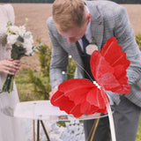 Maxbell Wedding Decor Artificial Butterfly Decoration for Outdoor and Indoor Banquet 30cmx41cm Red