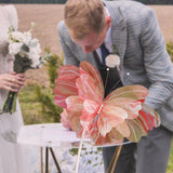Maxbell Wedding Decor Artificial Butterfly Decoration for Outdoor and Indoor Banquet 40cmx47cm Pink