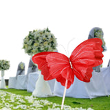 Maxbell Wedding Decor Artificial Butterfly Decoration for Outdoor and Indoor Banquet 40cmx47cm Red