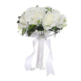 Maxbell Wedding Bouquet Lifelike Decorative Bride Bouquet for Home Anniversary Decor