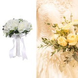 Maxbell Wedding Bouquet Lifelike Decorative Bride Bouquet for Home Anniversary Decor