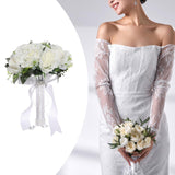 Maxbell Wedding Bouquet Lifelike Decorative Bride Bouquet for Home Anniversary Decor