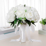 Maxbell Wedding Bouquet Lifelike Decorative Bride Bouquet for Home Anniversary Decor