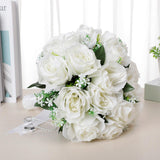 Maxbell Wedding Bouquet Lifelike Decorative Bride Bouquet for Home Anniversary Decor