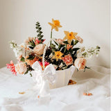 Maxbell Fairy Lace Flower Basket Satin Ribbons Basket for Ceremony Ornaments Parties