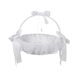 Maxbell Fairy Lace Flower Basket Satin Ribbons Basket for Ceremony Ornaments Parties