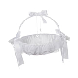 Maxbell Fairy Lace Flower Basket Satin Ribbons Basket for Ceremony Ornaments Parties