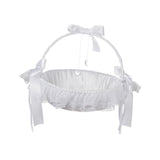 Maxbell Fairy Lace Flower Basket Satin Ribbons Basket for Ceremony Ornaments Parties