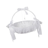 Maxbell Fairy Lace Flower Basket Satin Ribbons Basket for Ceremony Ornaments Parties