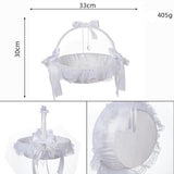 Maxbell Fairy Lace Flower Basket Satin Ribbons Basket for Ceremony Ornaments Parties