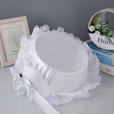 Maxbell Fairy Lace Flower Basket Satin Ribbons Basket for Ceremony Ornaments Parties