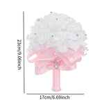 Maxbell Wedding Hand Flower Elegant Artificial Flowers for Ceremony Anniversary Home Pink