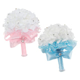 Maxbell Wedding Hand Flower Elegant Artificial Flowers for Ceremony Anniversary Home Pink