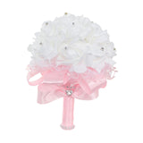 Maxbell Wedding Hand Flower Elegant Artificial Flowers for Ceremony Anniversary Home Pink