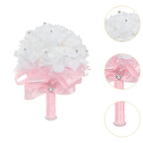 Maxbell Wedding Hand Flower Elegant Artificial Flowers for Ceremony Anniversary Home Pink