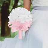Maxbell Wedding Hand Flower Elegant Artificial Flowers for Ceremony Anniversary Home Pink