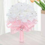 Maxbell Wedding Hand Flower Elegant Artificial Flowers for Ceremony Anniversary Home Pink