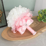 Maxbell Wedding Hand Flower Elegant Artificial Flowers for Ceremony Anniversary Home Pink