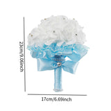 Maxbell Wedding Hand Flower Elegant Artificial Flowers for Ceremony Anniversary Home Blue