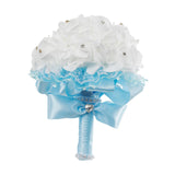 Maxbell Wedding Hand Flower Elegant Artificial Flowers for Ceremony Anniversary Home Blue