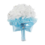 Maxbell Wedding Hand Flower Elegant Artificial Flowers for Ceremony Anniversary Home Blue