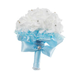 Maxbell Wedding Hand Flower Elegant Artificial Flowers for Ceremony Anniversary Home Blue