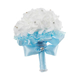 Maxbell Wedding Hand Flower Elegant Artificial Flowers for Ceremony Anniversary Home Blue