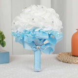 Maxbell Wedding Hand Flower Elegant Artificial Flowers for Ceremony Anniversary Home Blue
