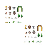 Maxbell 23Pcs Animal Cake Toppers Statue for Baby Shower Wedding Boys Girls Birthday Green Rainbow