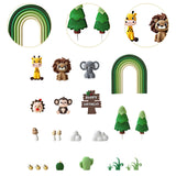 Maxbell 23Pcs Animal Cake Toppers Statue for Baby Shower Wedding Boys Girls Birthday Green Rainbow