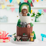 Maxbell 23Pcs Animal Cake Toppers Statue for Baby Shower Wedding Boys Girls Birthday Green Rainbow