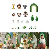 Maxbell 23Pcs Animal Cake Toppers Statue for Baby Shower Wedding Boys Girls Birthday Green Rainbow