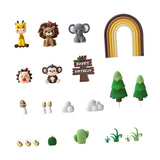 Maxbell 23Pcs Animal Cake Toppers Statue for Baby Shower Wedding Boys Girls Birthday Brown Rainbow