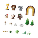 Maxbell 23Pcs Animal Cake Toppers Statue for Baby Shower Wedding Boys Girls Birthday Brown Rainbow