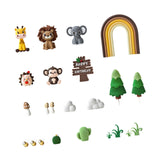 Maxbell 23Pcs Animal Cake Toppers Statue for Baby Shower Wedding Boys Girls Birthday Brown Rainbow