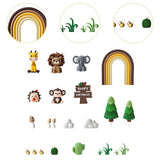 Maxbell 23Pcs Animal Cake Toppers Statue for Baby Shower Wedding Boys Girls Birthday Brown Rainbow