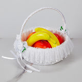 Maxbell Wedding White Flower Basket Romantic for Festive Occasions Anniversary Event