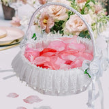 Maxbell Wedding White Flower Basket Romantic for Festive Occasions Anniversary Event