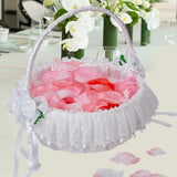 Maxbell Wedding White Flower Basket Romantic for Festive Occasions Anniversary Event