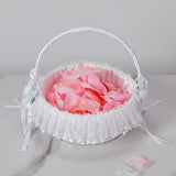 Maxbell Wedding White Flower Basket Romantic for Festive Occasions Anniversary Event